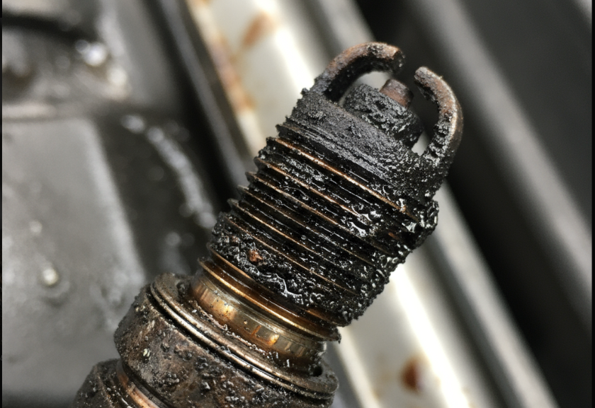 Czarny nagar na świecy zapłonowej Czarny nagar na świecy zapłonowej